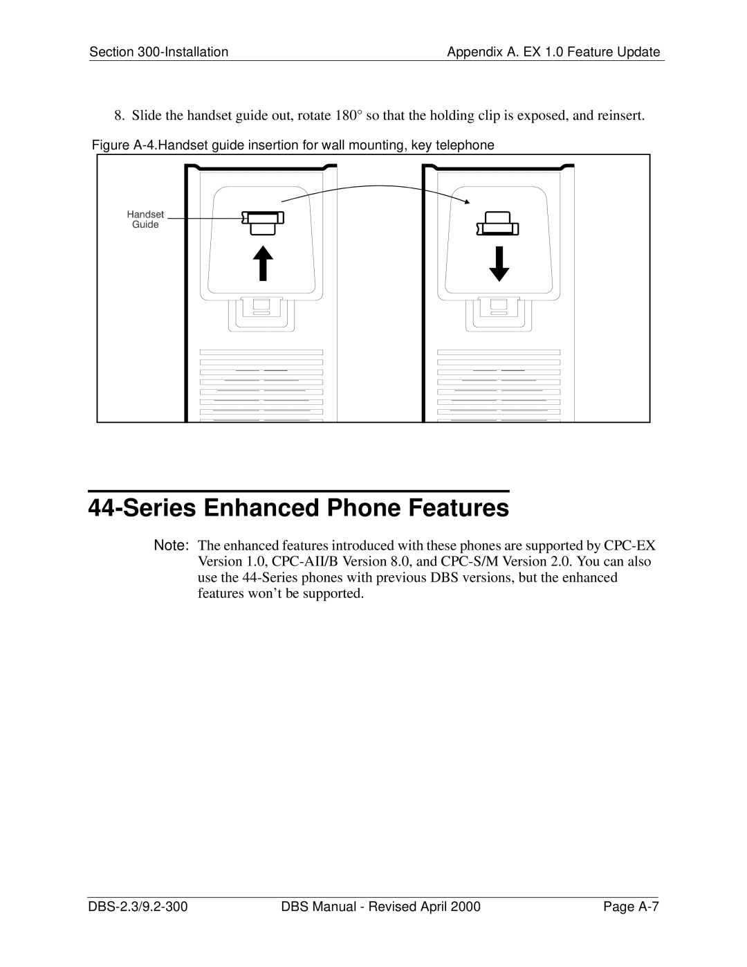 Panasonic CPC-EX manual Series Enhanced Phone Features 