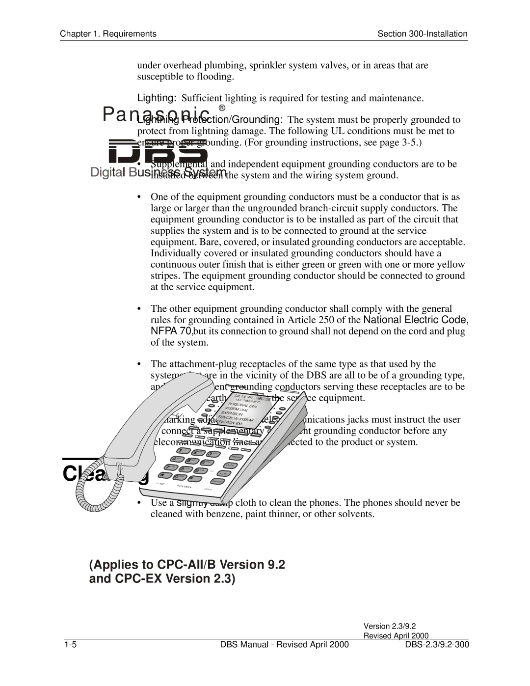 Panasonic CPC-EX manual Cleaning 