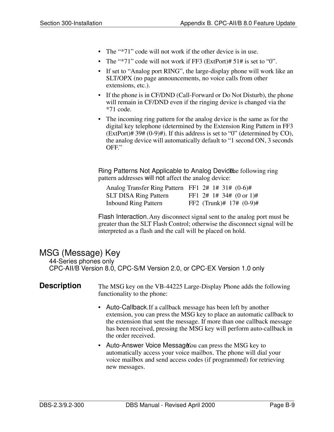 Panasonic CPC-EX manual MSG Message Key 