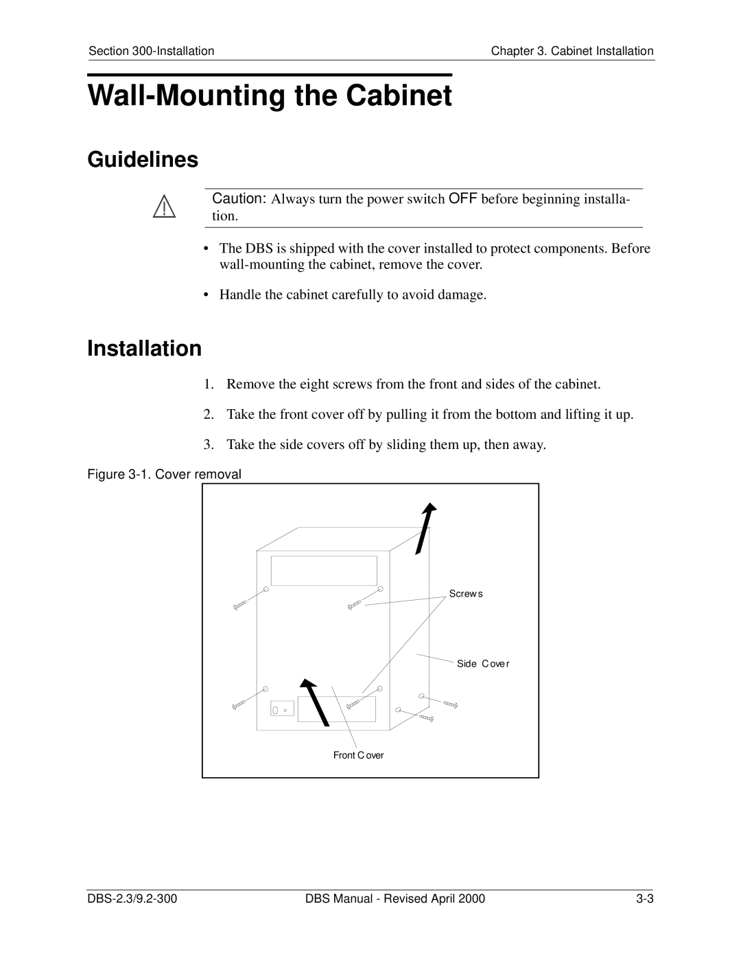 Panasonic CPC-EX manual Wall-Mounting the Cabinet, Guidelines, Installation 