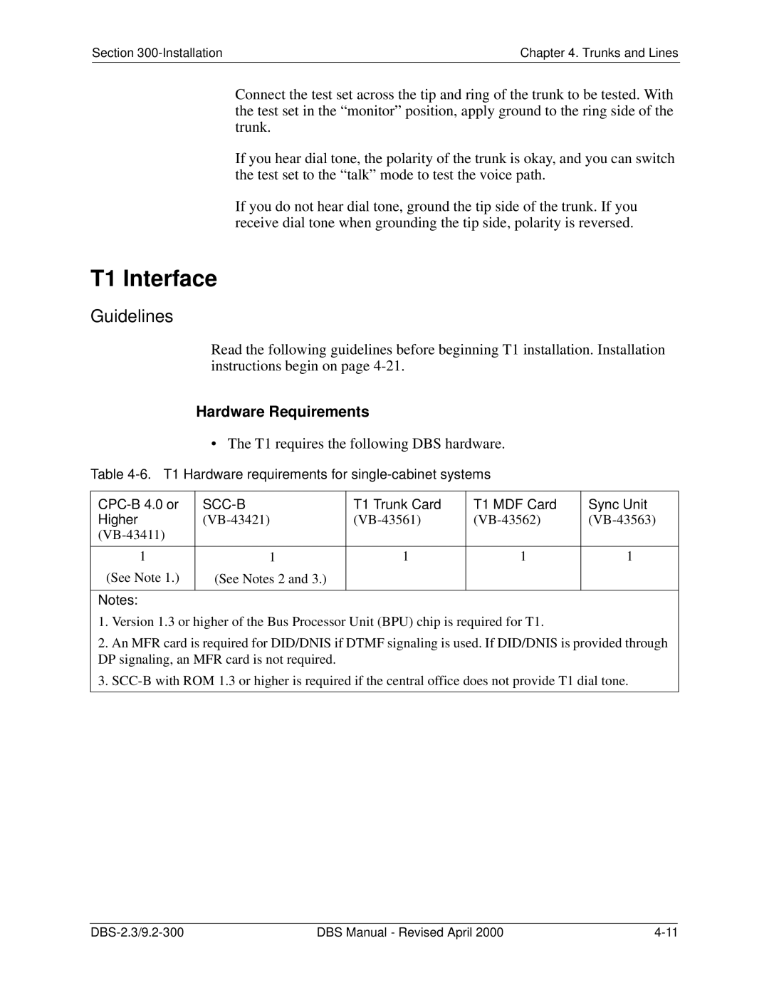 Panasonic CPC-EX manual T1 Interface, Hardware Requirements 