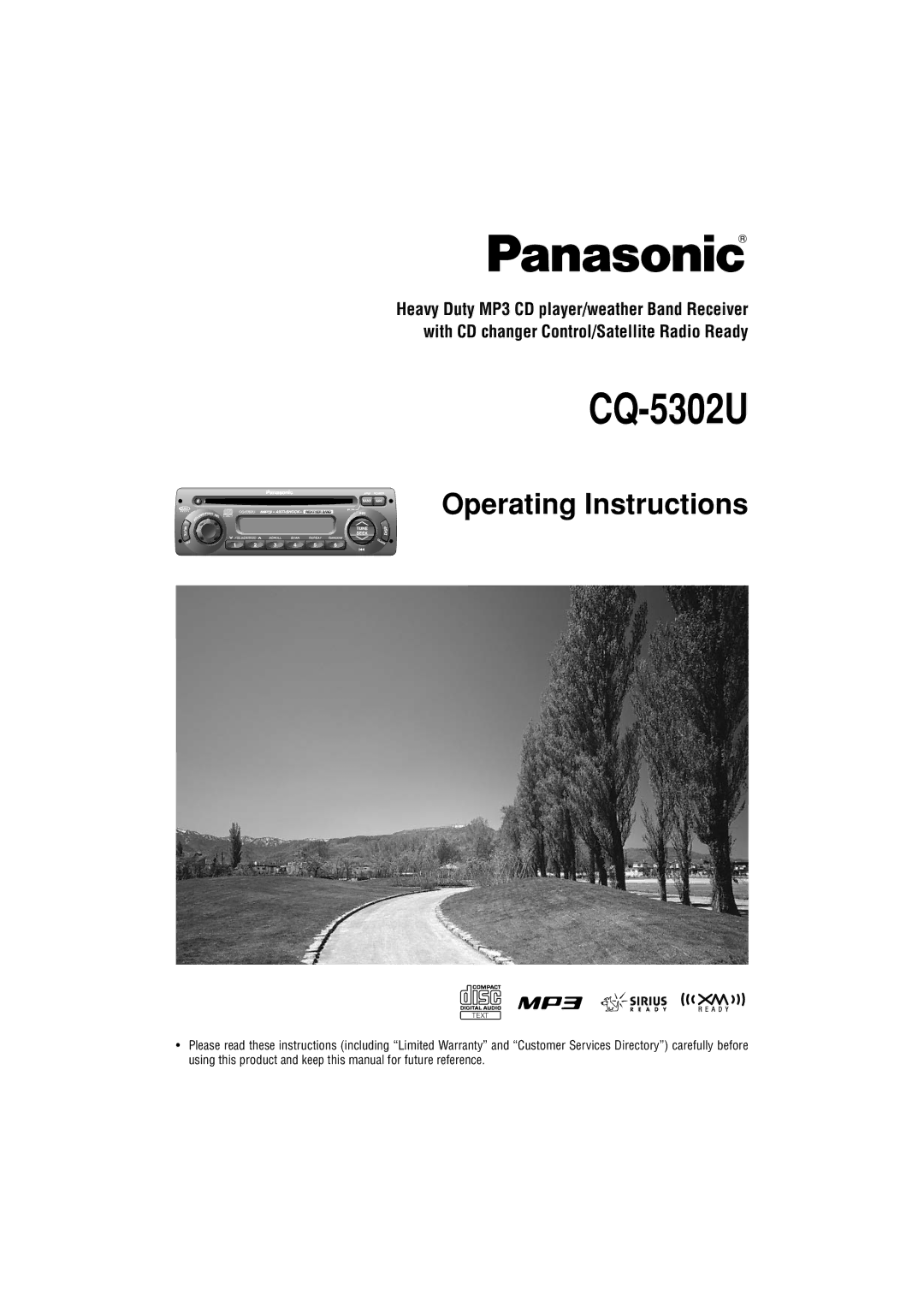 Panasonic CQ-5302U operating instructions 