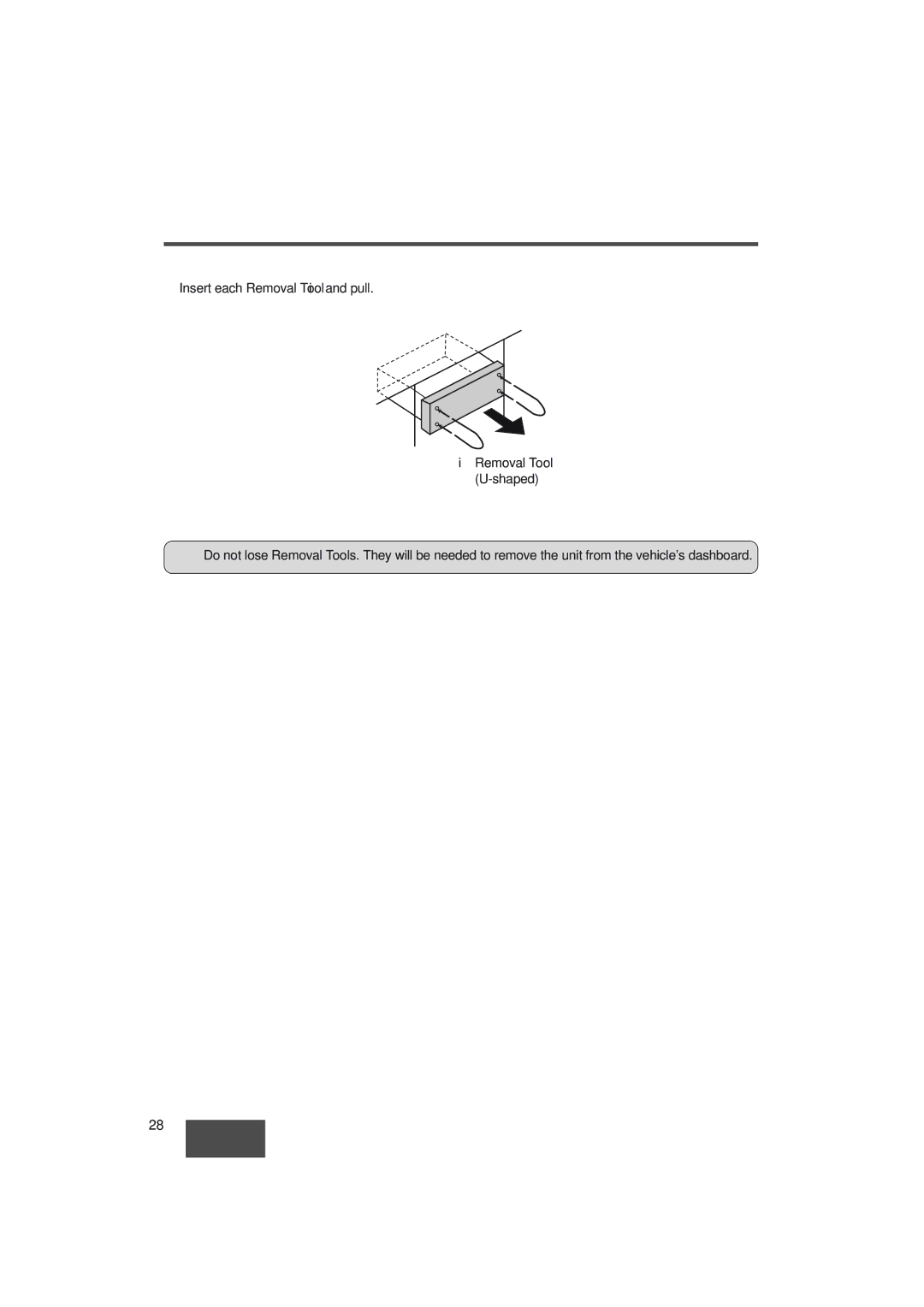 Panasonic CQ-5330U operating instructions To Remove the Unit from the vehicles dashboard 