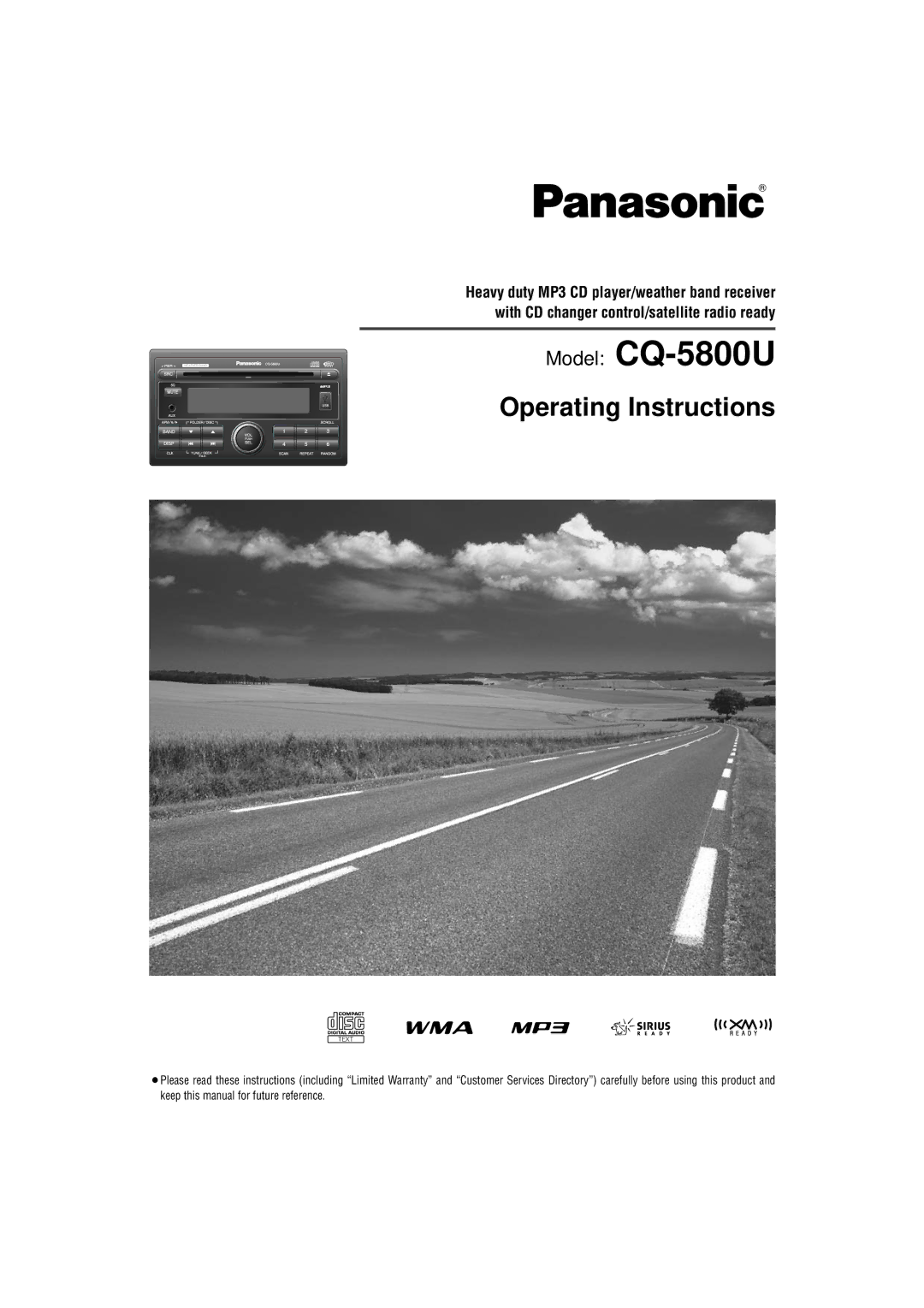 Panasonic warranty Model CQ-5800U 