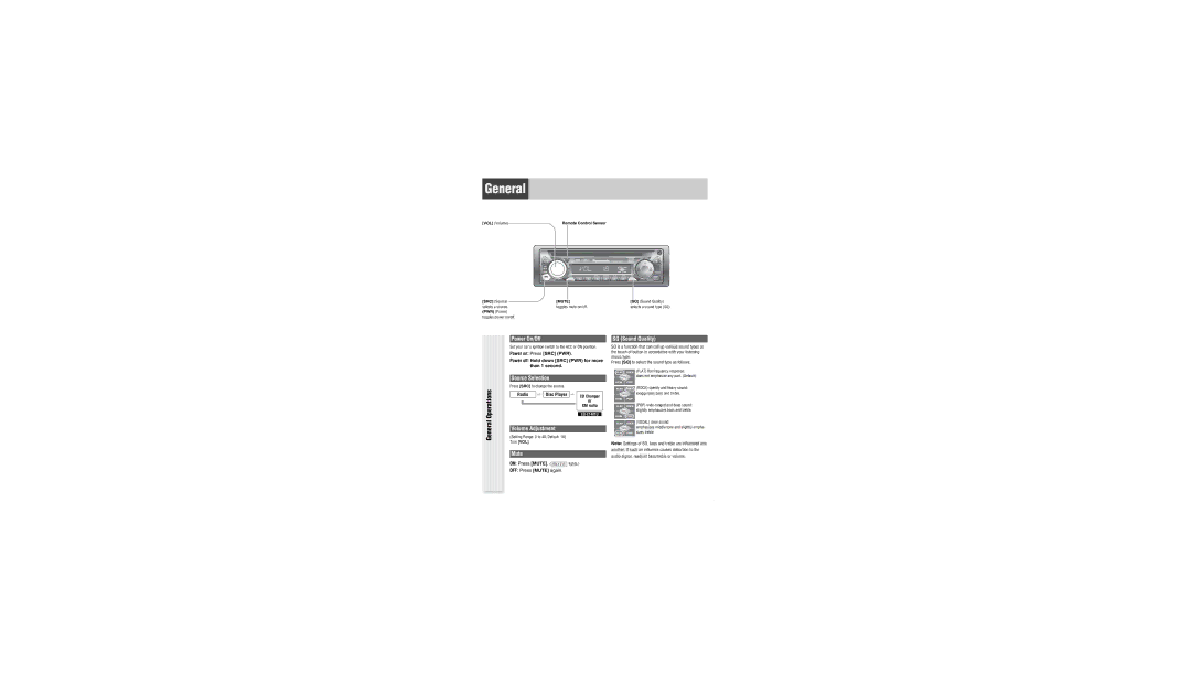 Panasonic CQ-C1301U operating instructions General 