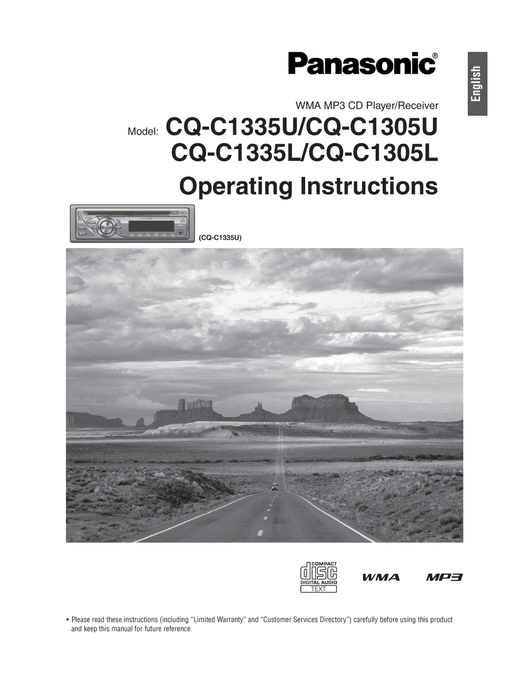 Panasonic CQ-C1305L, CQ-C1335L operating instructions English, CQ-C1335U 