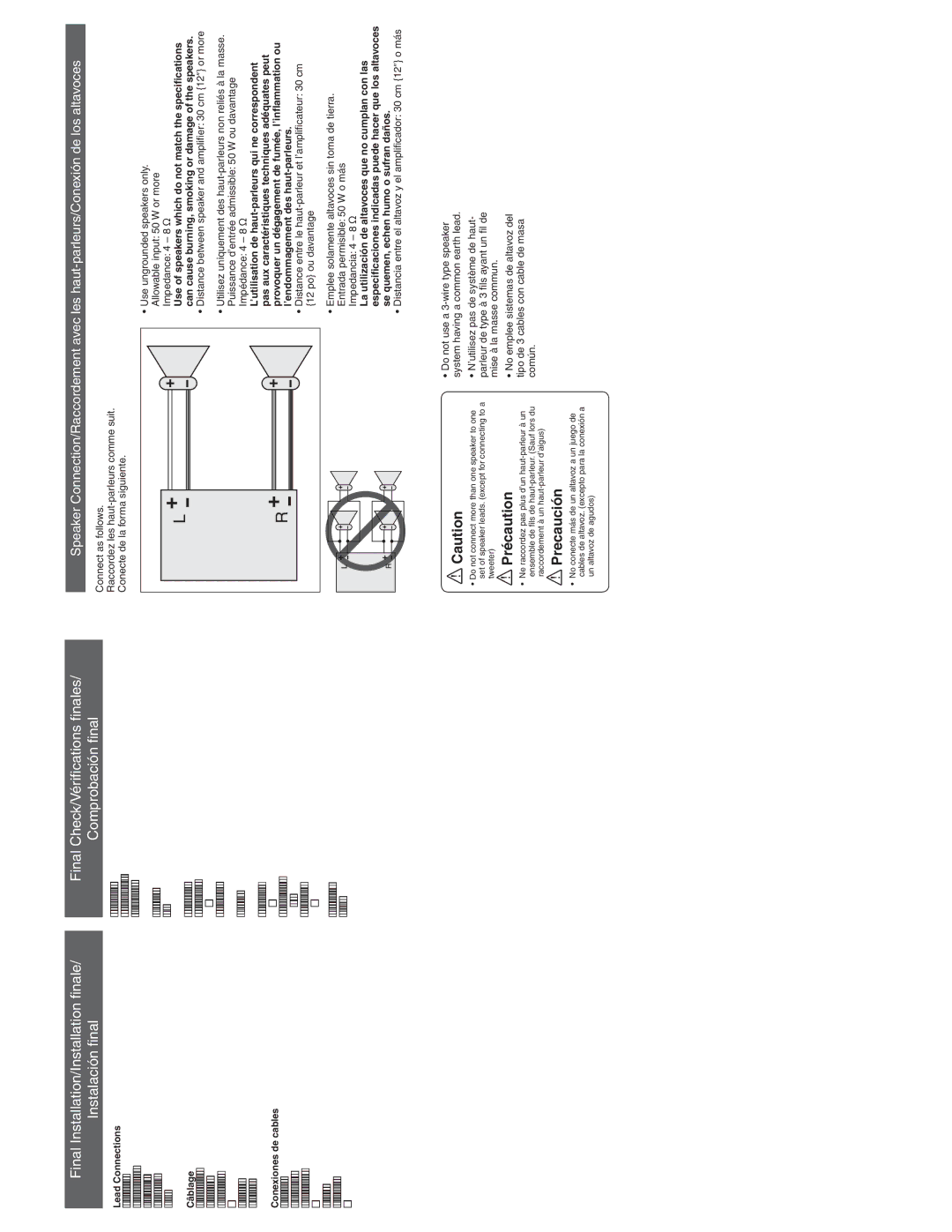 Panasonic CQ-C1335L, CQ-C1305L operating instructions Instalación ﬁnal 