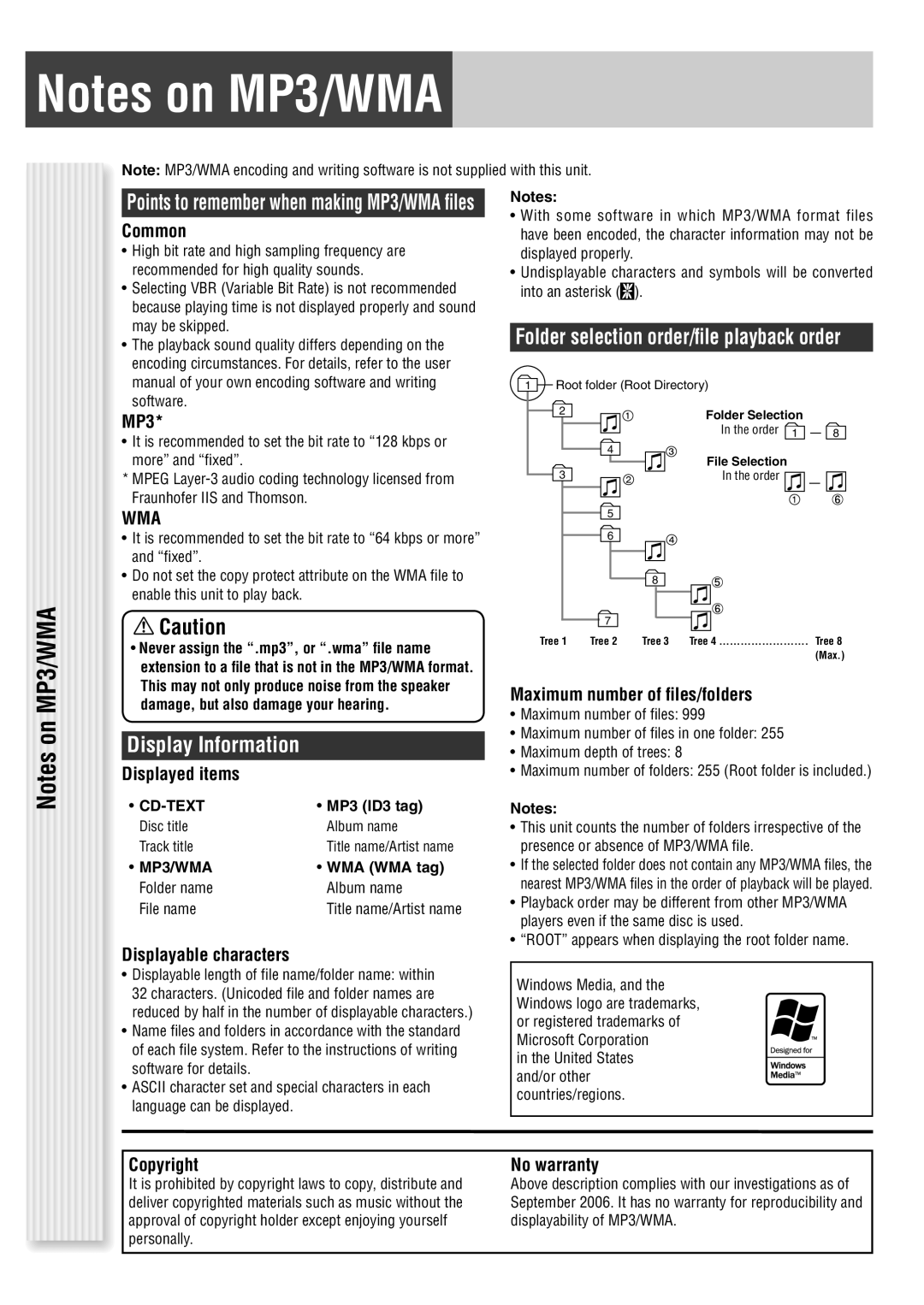 Panasonic CQ-C1305U, CQ-C1335U, C1305L, C1335L operating instructions Display Information 