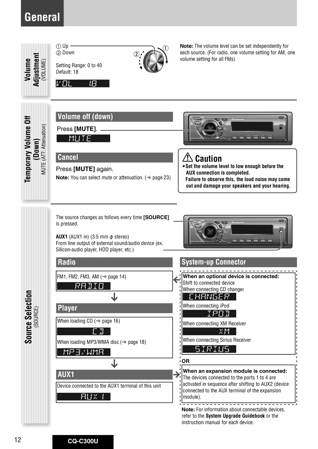 Panasonic CQ-C300U warranty General 