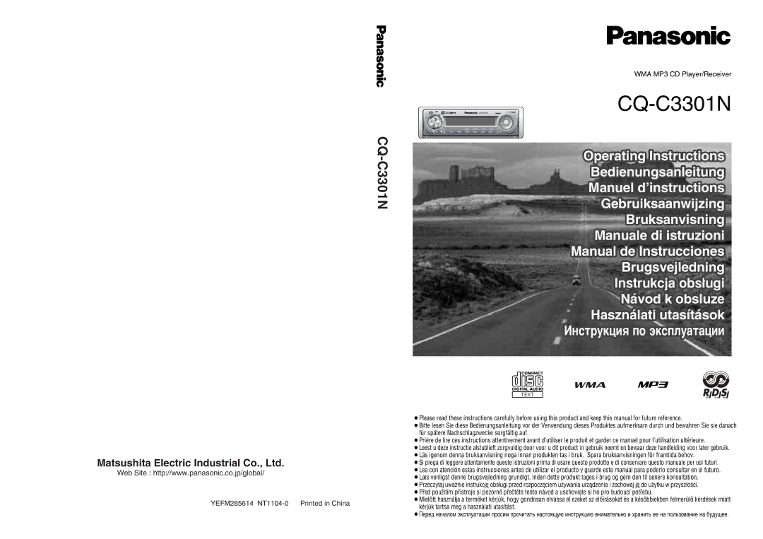 Panasonic CQ-C3301N operating instructions 