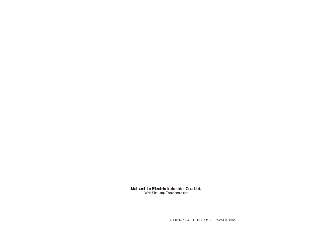 Panasonic CQ-C3305W operating instructions Web Site http//panasonic.net 