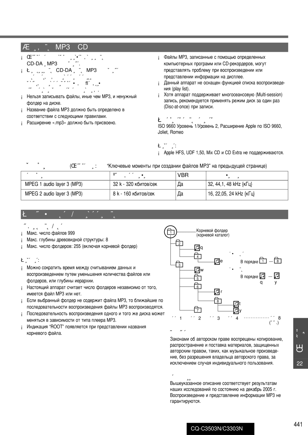 Panasonic C3303N, CQ-C3503N manual ÅÂÚÓ‰ ÒÊ‡ÚËﬂ, Vbr, ‡ÒÚÓÚ‡ ÒÚÓ·ËÓ‚‡ÌËﬂ 