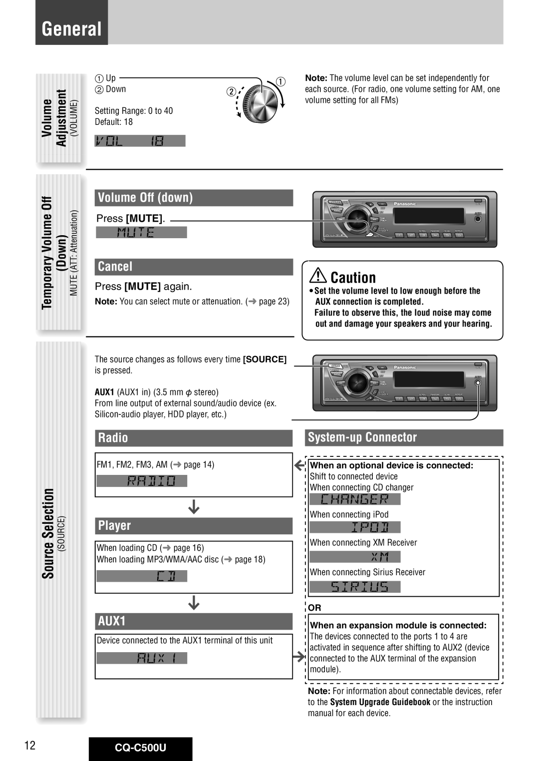 Panasonic CQ-C500U warranty General 