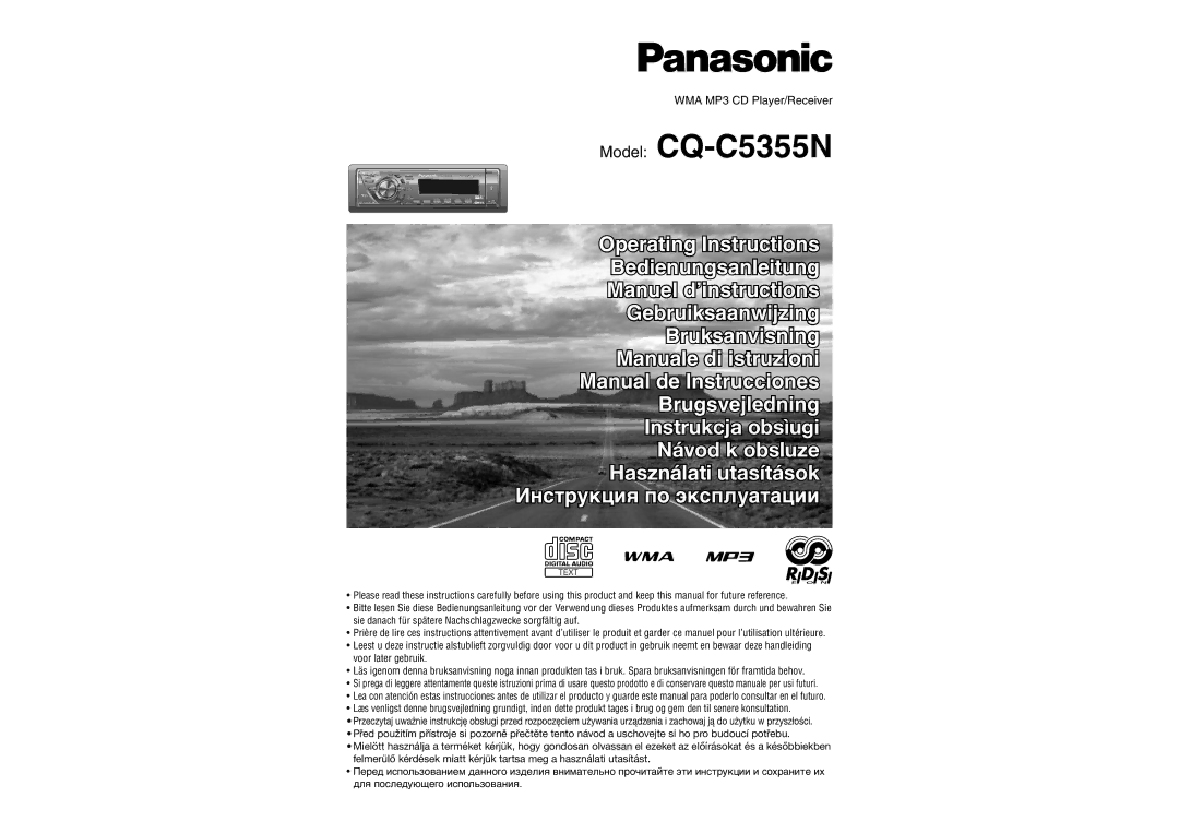 Panasonic operating instructions Model CQ-C5355N 