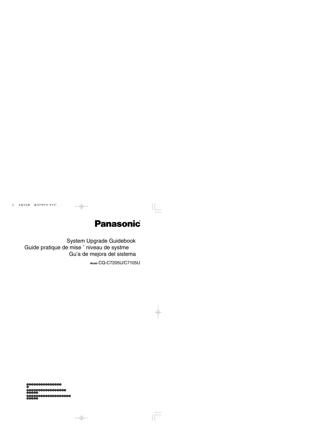 Panasonic CQ-C7105U operating instructions Model CQ-C7205U/C7105U 