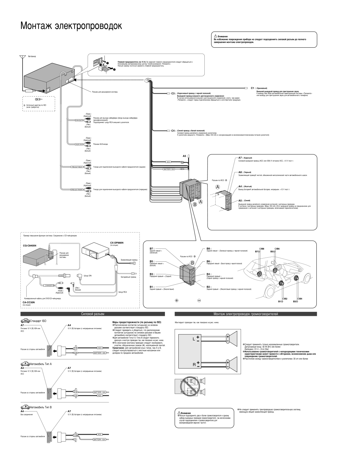 Panasonic CQ-C8405N operating instructions ‚ÚÓÏÓ·ËÎ¸ íËÔ Ä, ‚ÚÓÏÓ·ËÎ¸ íËÔ B, Çìëï‡Ìëâ 