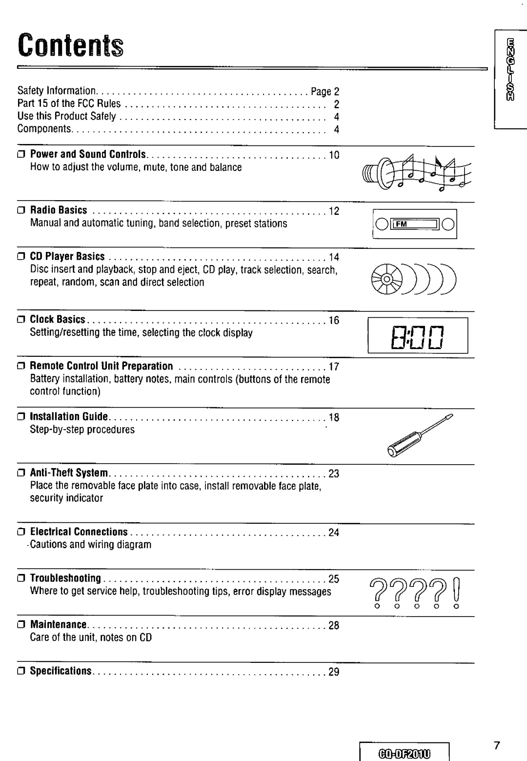 Panasonic CQ-DF201U manual 