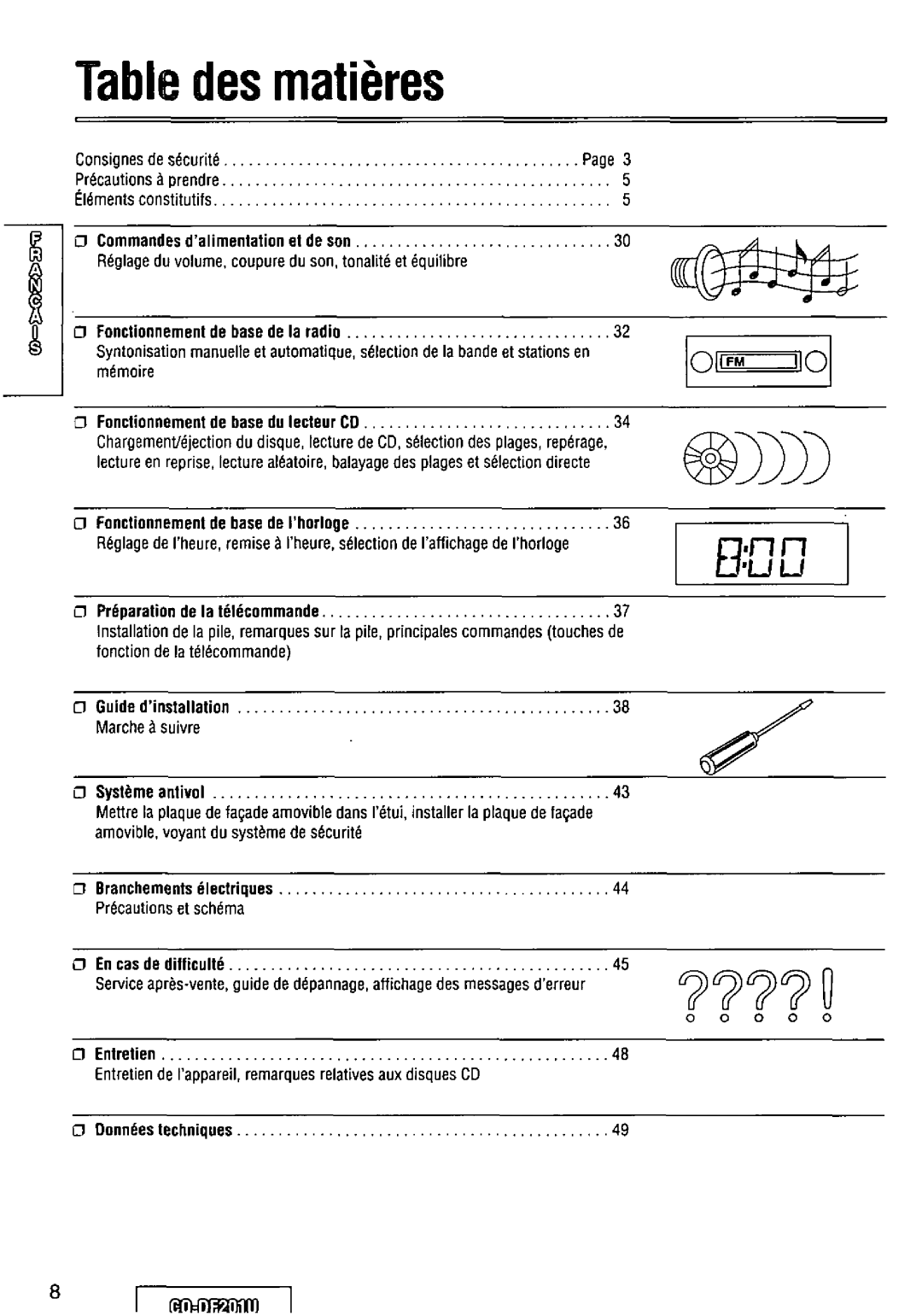 Panasonic CQ-DF201U manual 