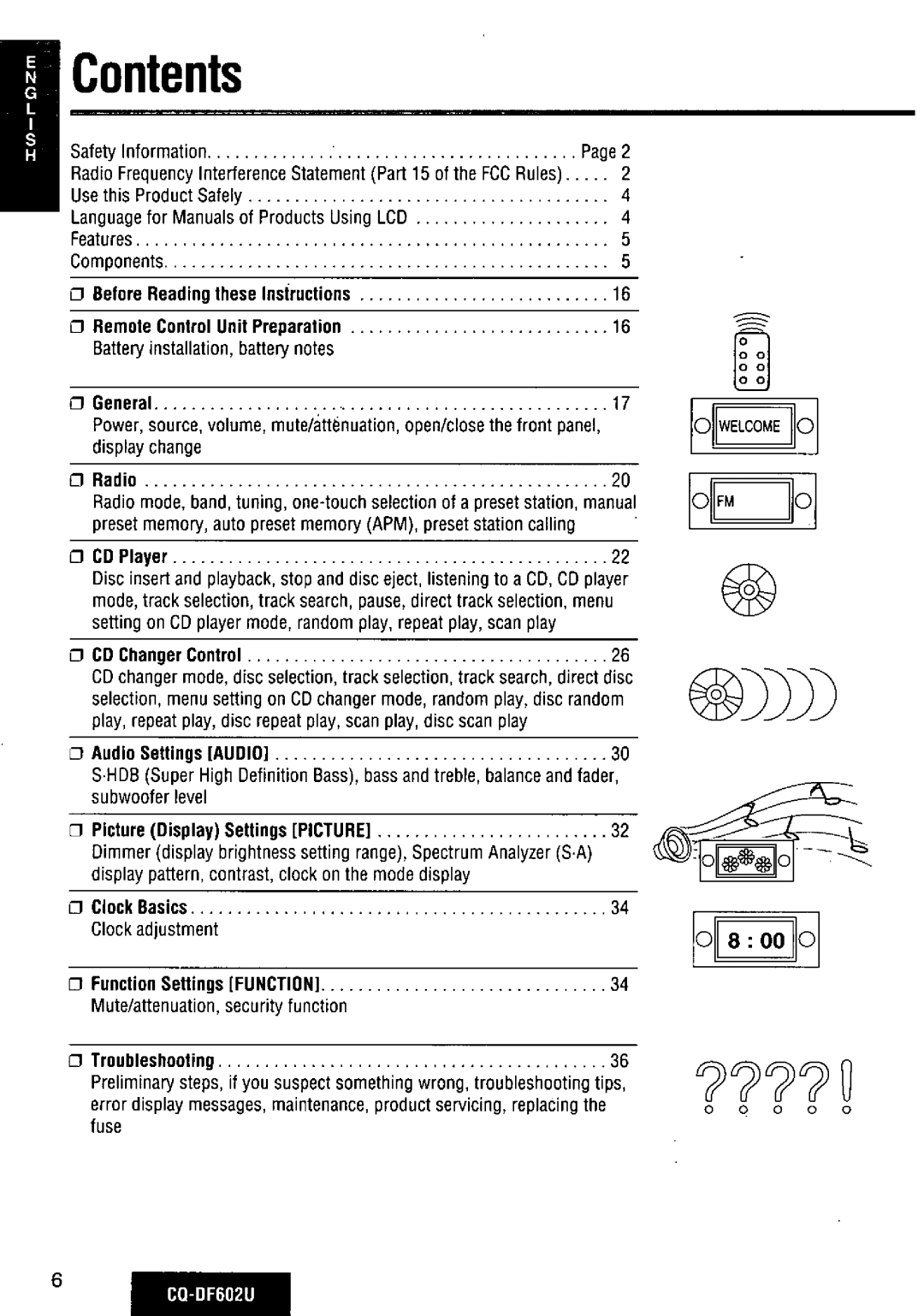 Panasonic CQ-DF602U manual 