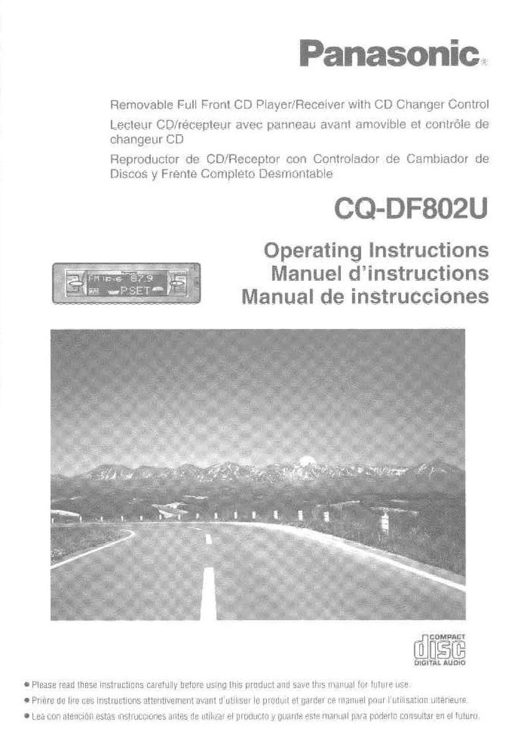 Panasonic CQ-DF802U manual 
