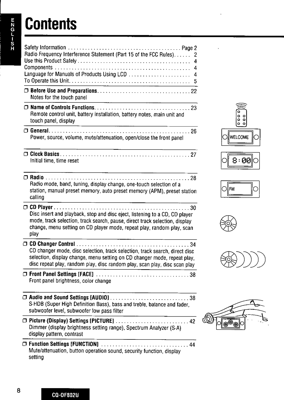 Panasonic CQ-DF802U manual 