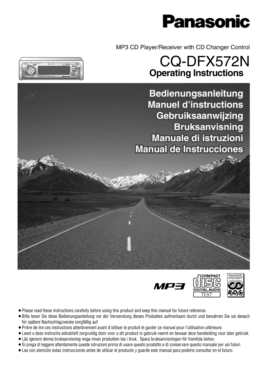 Panasonic CQ-DFX572N operating instructions 