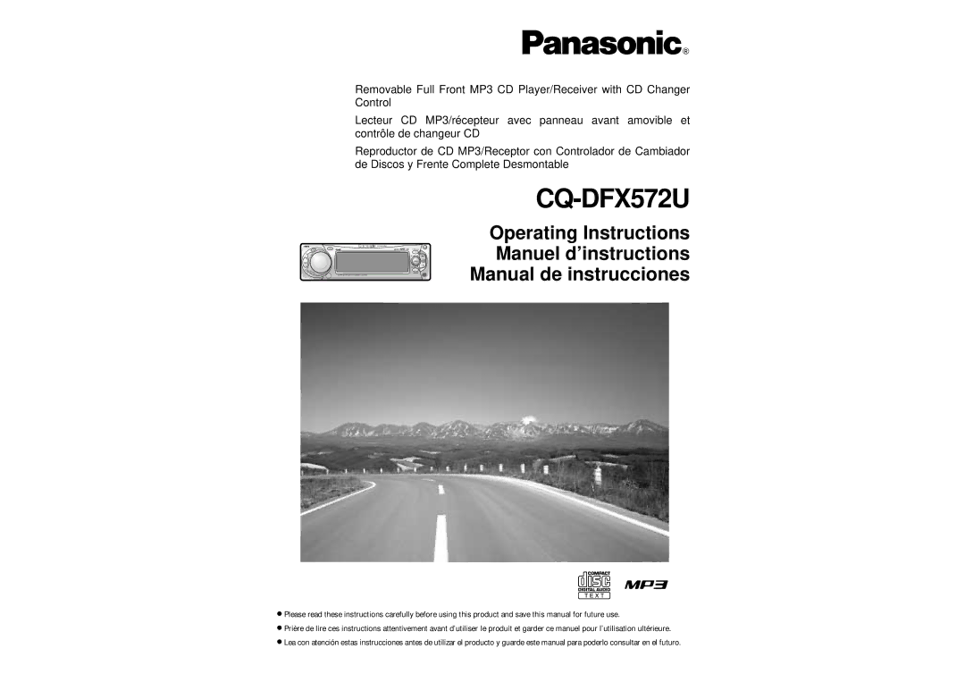 Panasonic CQ-DFX572U operating instructions 