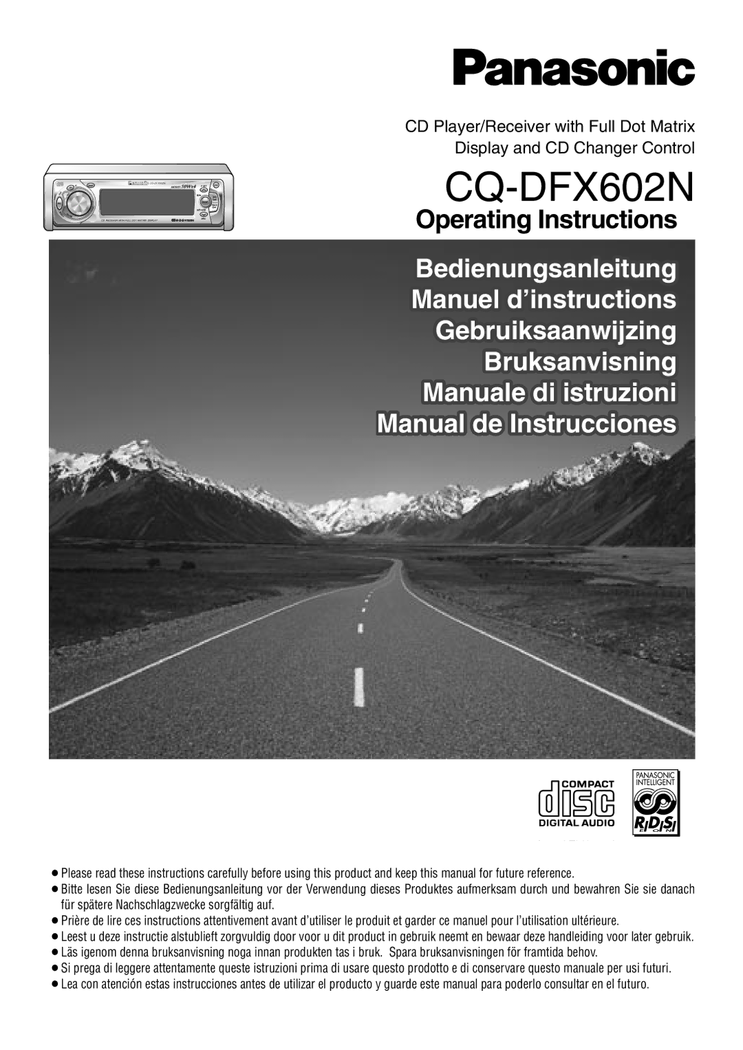 Panasonic CQ-DFX602N manual 