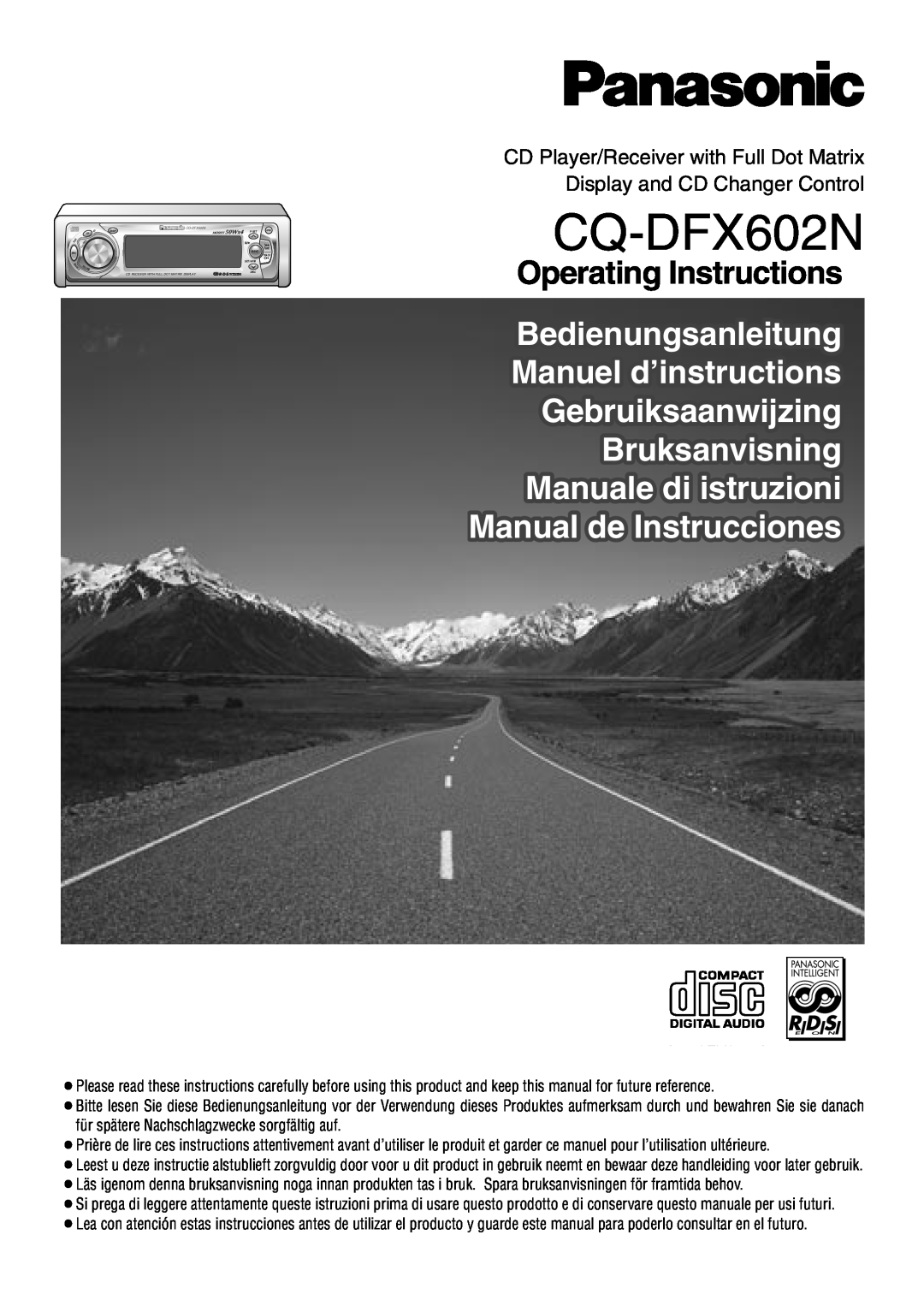 Panasonic CQ-DFX602N manual Operating Instructions 