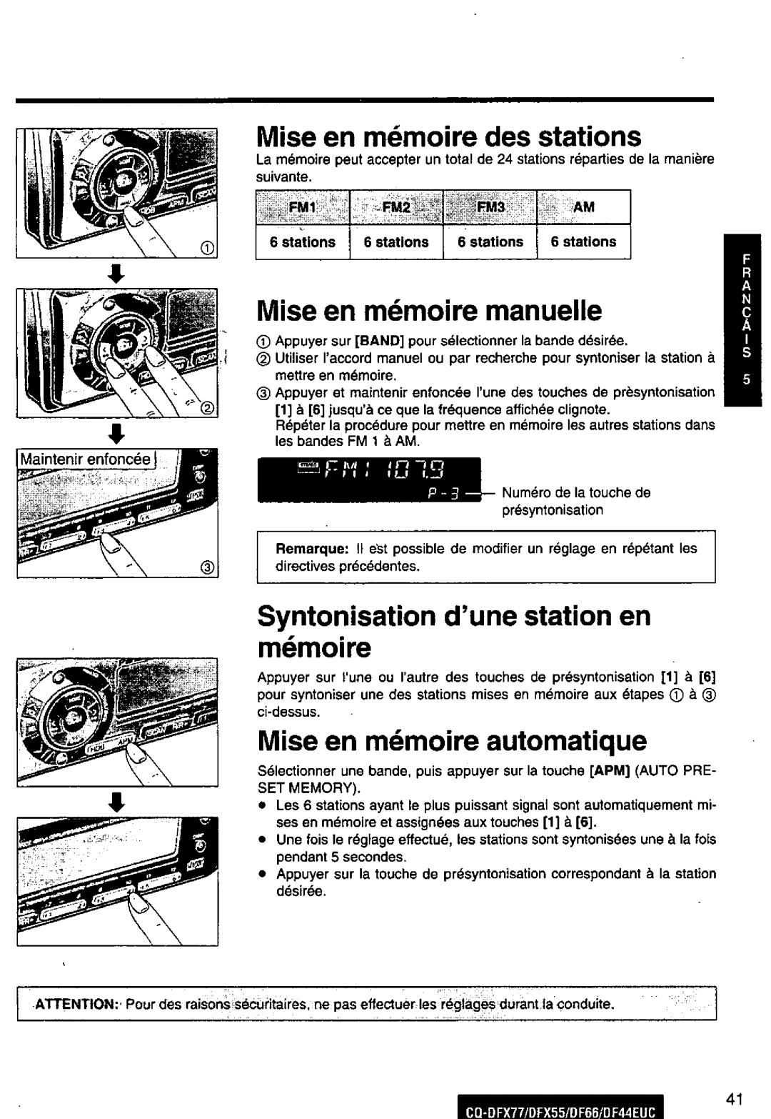 Panasonic DF66EUC, CQ-DFX77, DF44EUC, CQ-DFX55 manual 