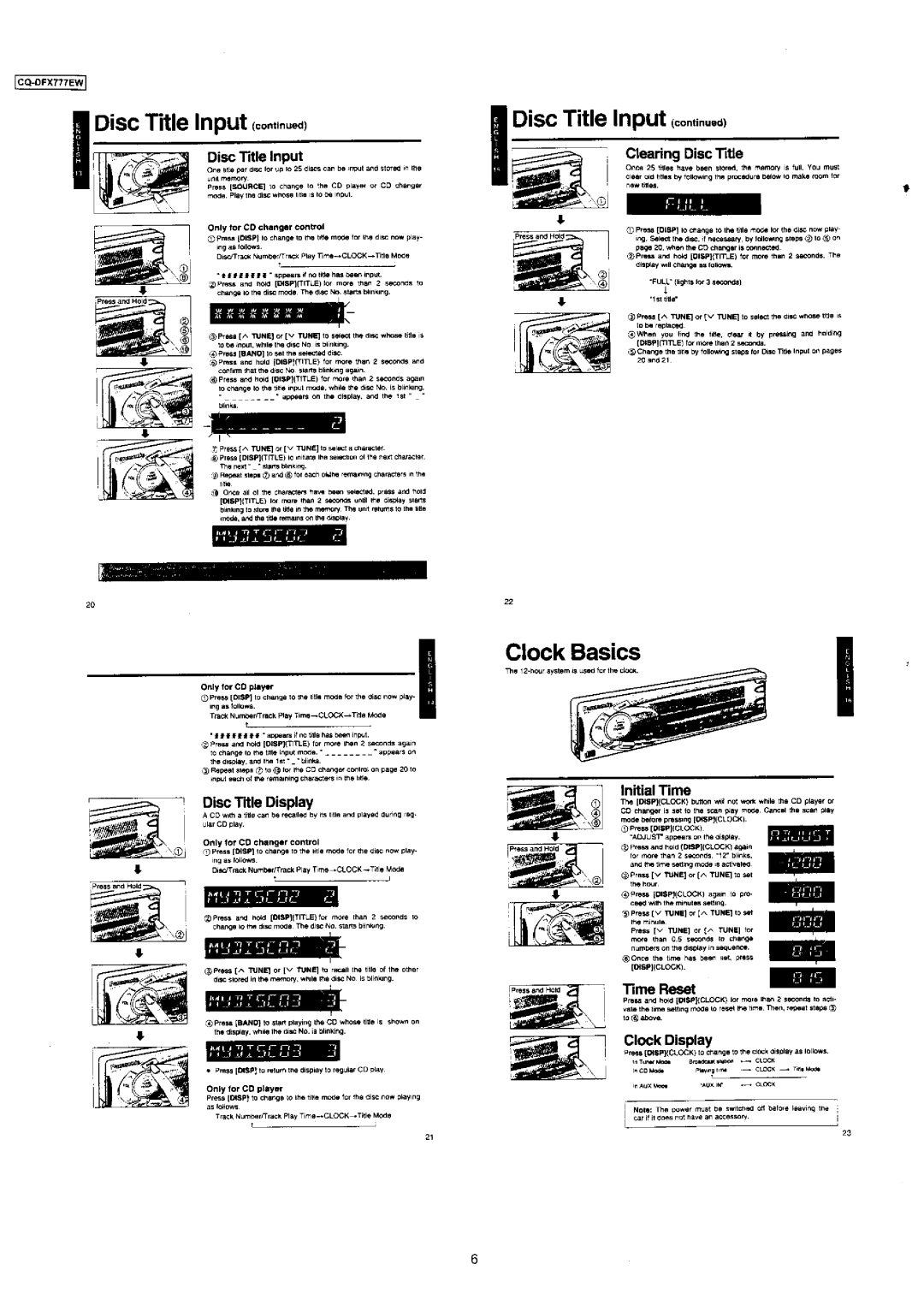 Panasonic CQ-DFX777EW manual 