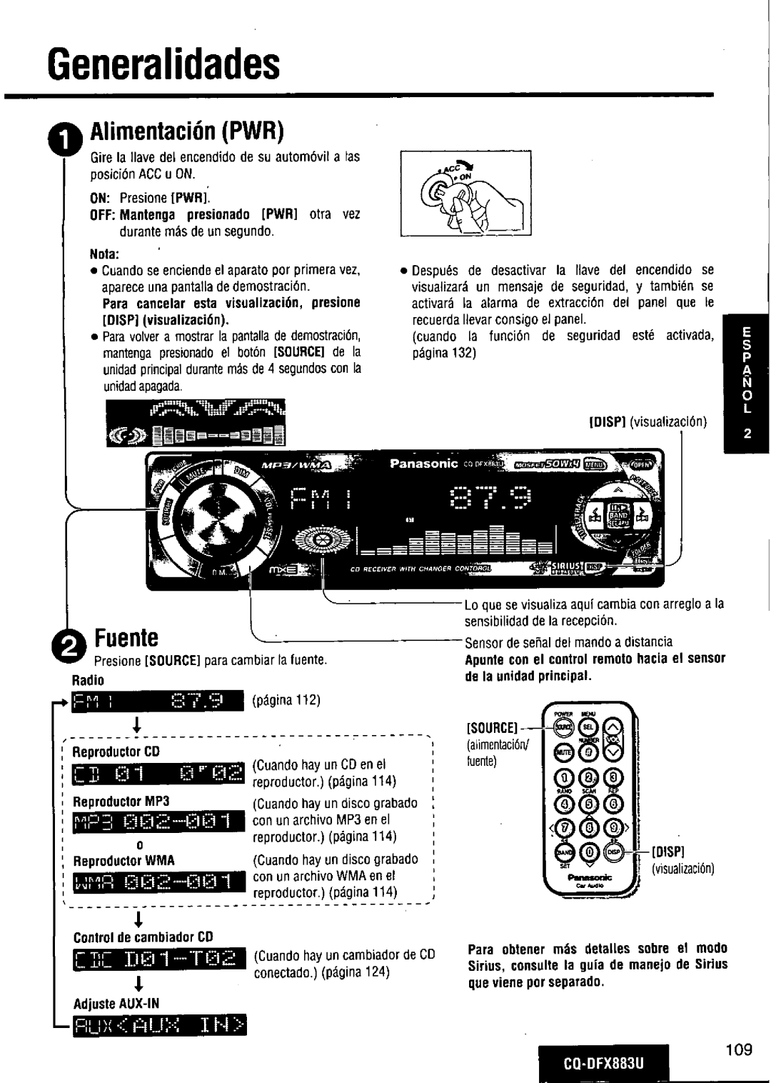 Panasonic CQ-DFX883U manual 