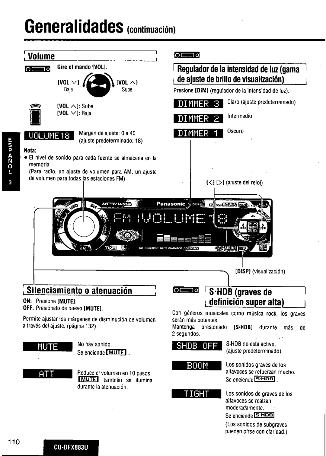 Panasonic CQ-DFX883U manual 