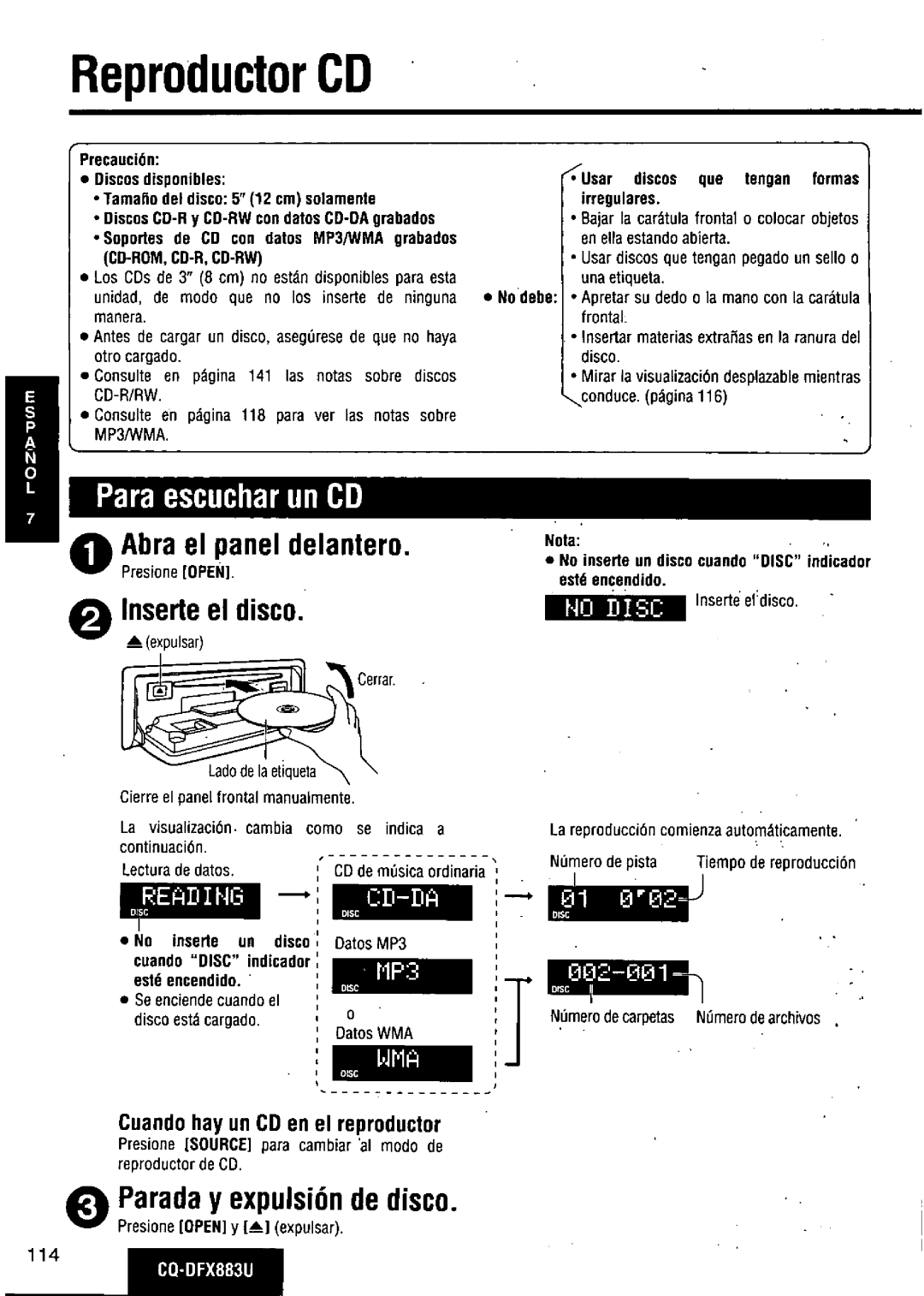 Panasonic CQ-DFX883U manual 