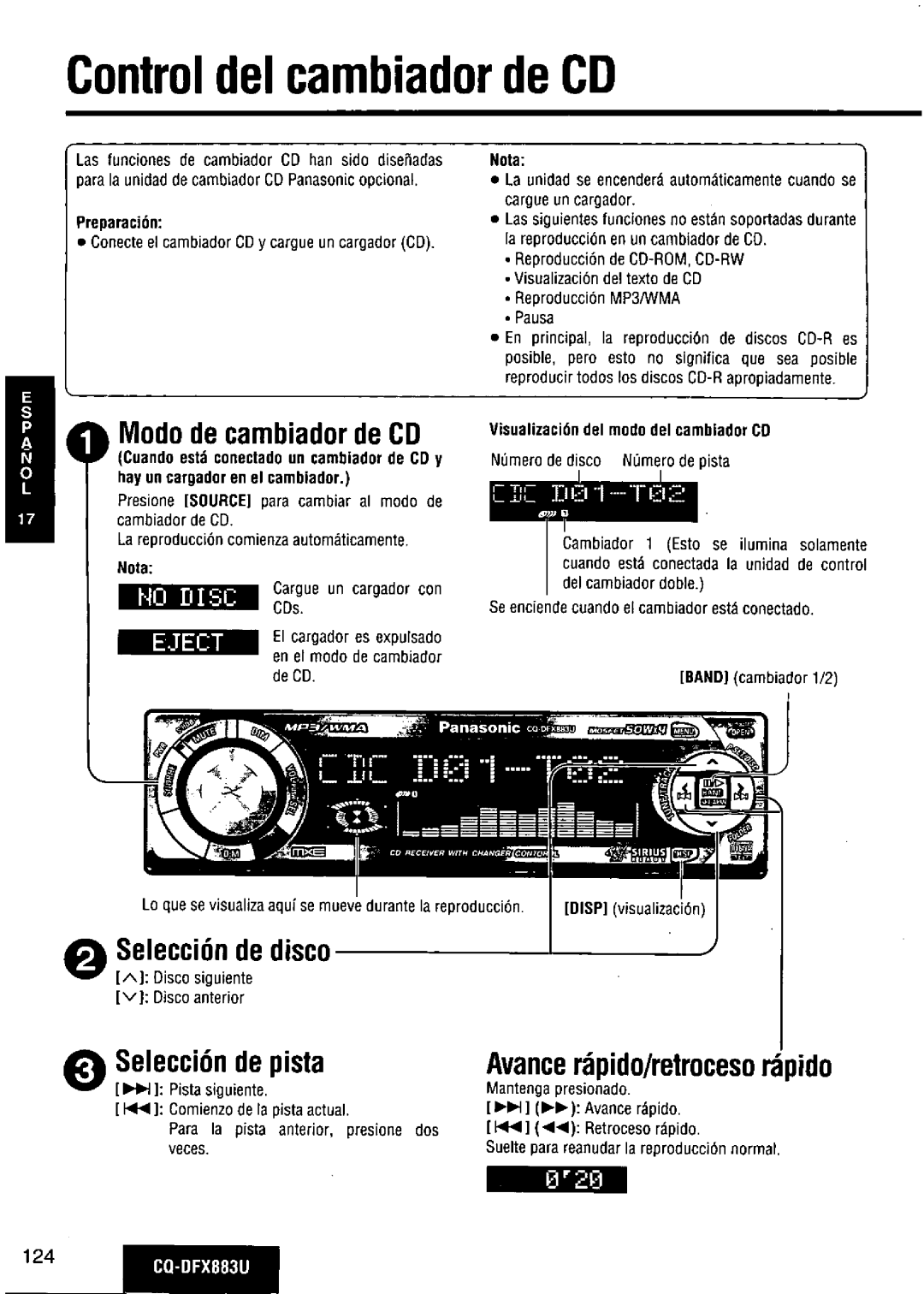 Panasonic CQ-DFX883U manual 