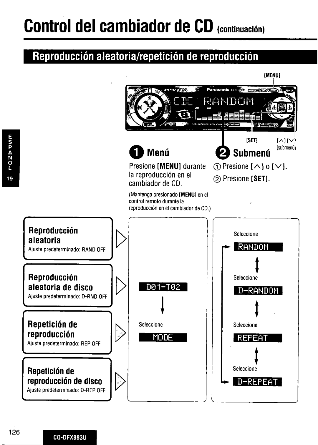 Panasonic CQ-DFX883U manual 