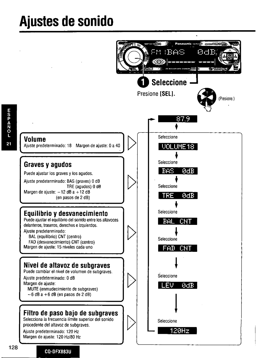 Panasonic CQ-DFX883U manual 