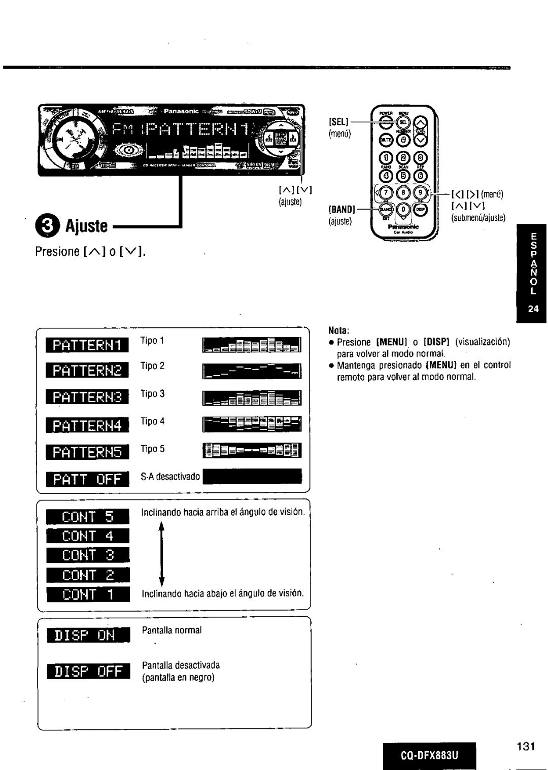 Panasonic CQ-DFX883U manual 