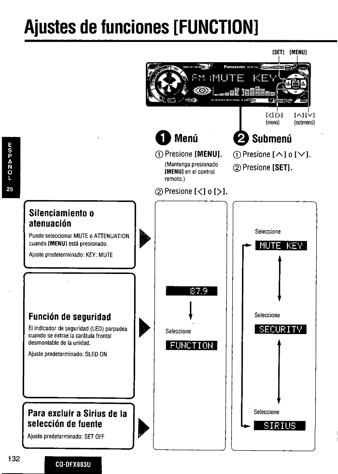 Panasonic CQ-DFX883U manual 