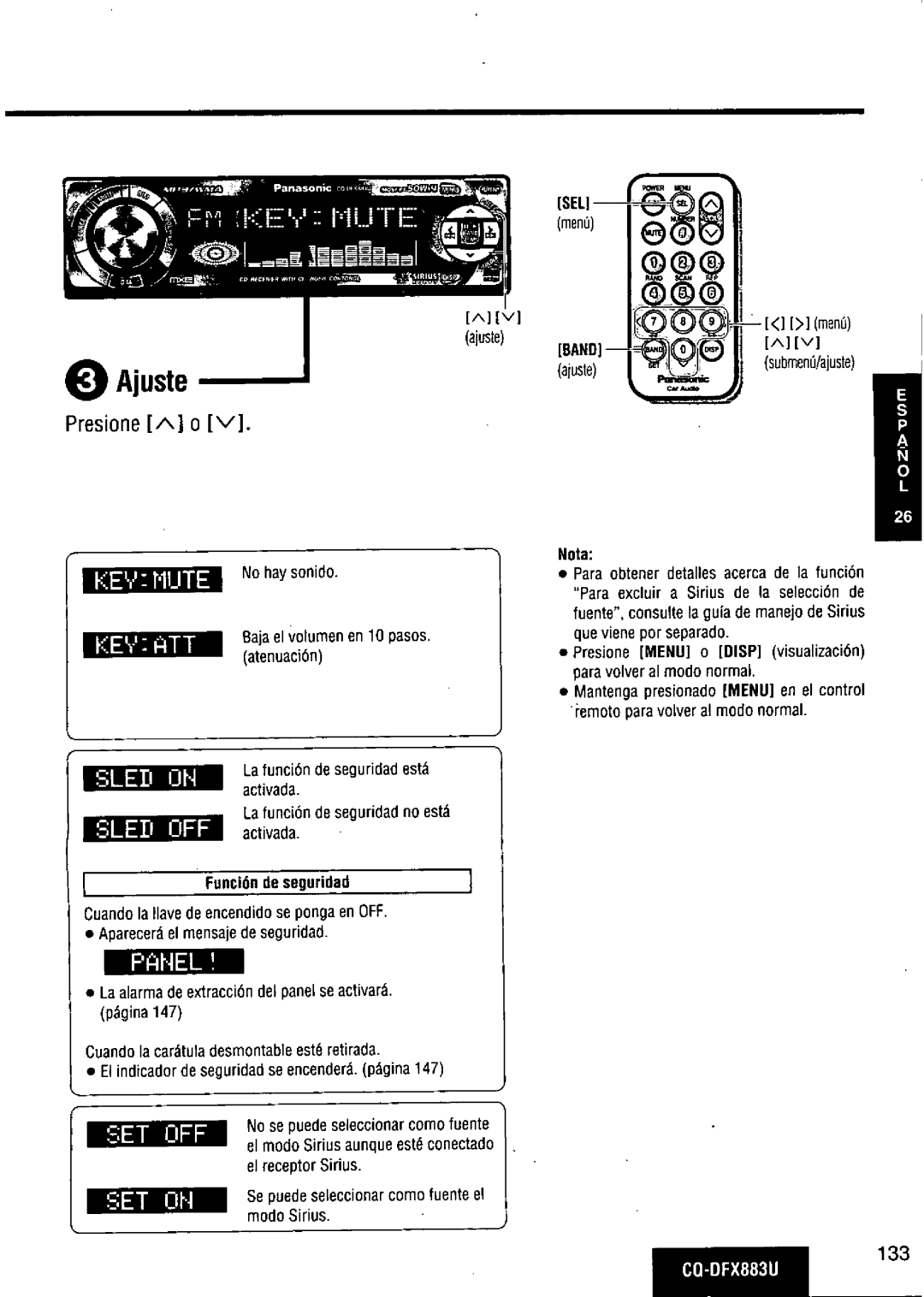 Panasonic CQ-DFX883U manual 