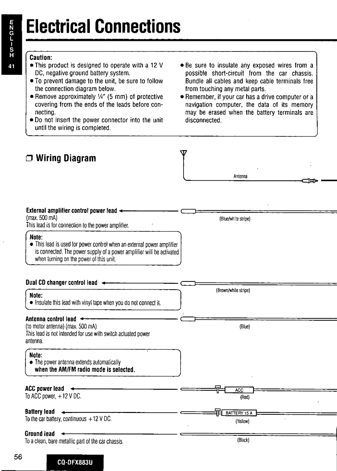 Panasonic CQ-DFX883U manual 