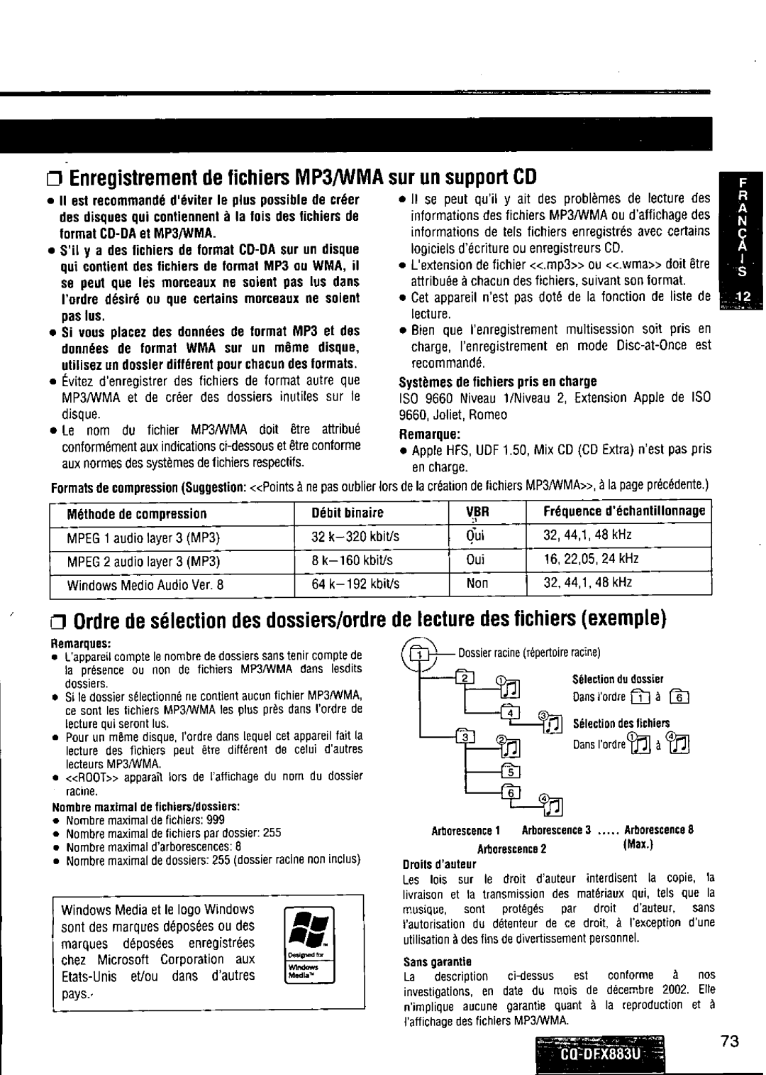 Panasonic CQ-DFX883U manual 