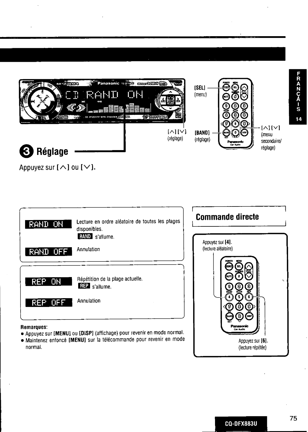 Panasonic CQ-DFX883U manual 