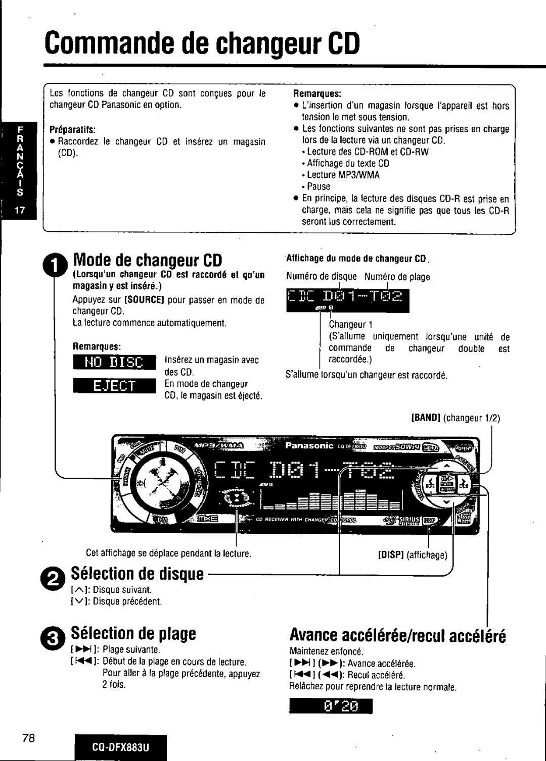 Panasonic CQ-DFX883U manual 