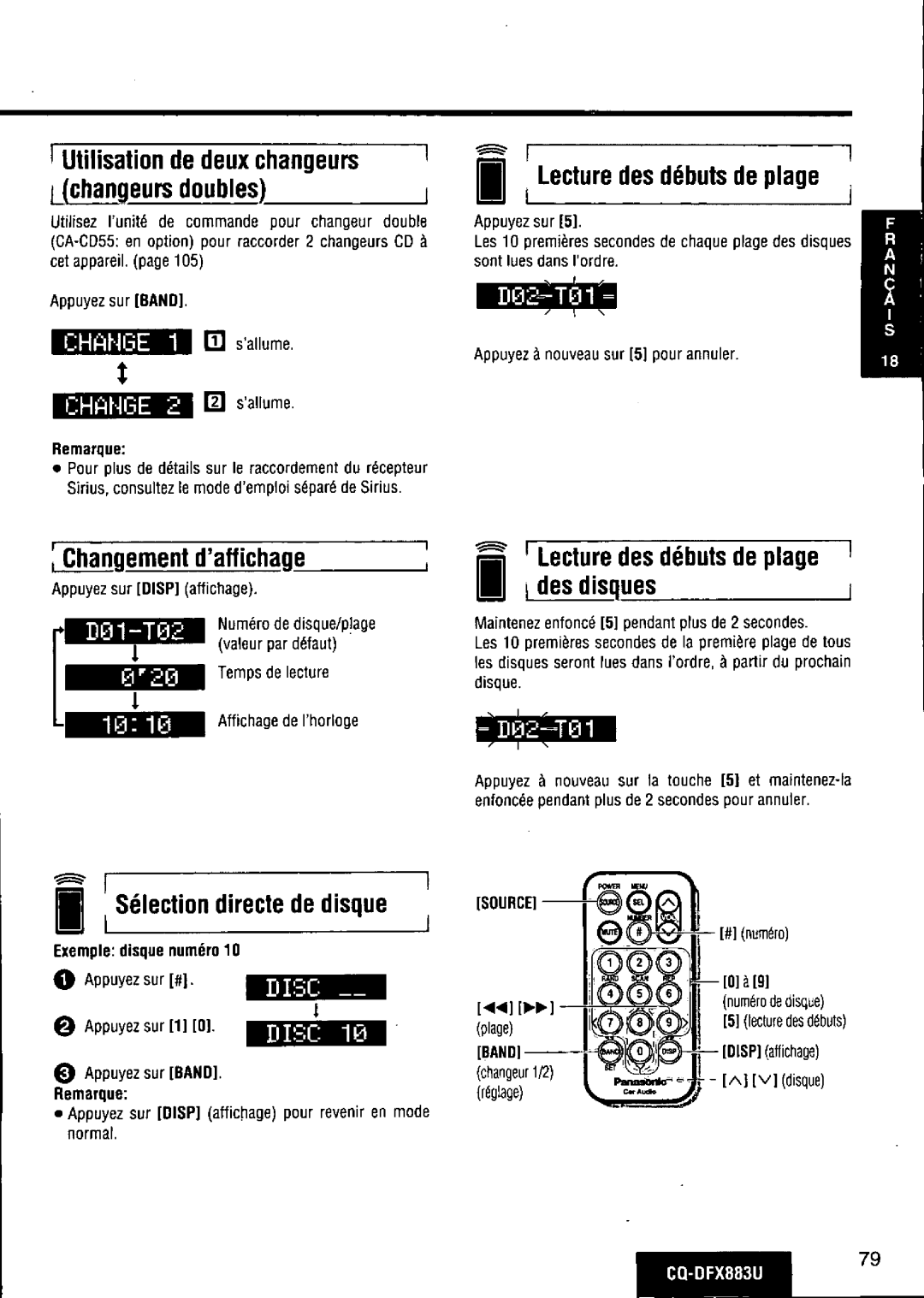 Panasonic CQ-DFX883U manual 