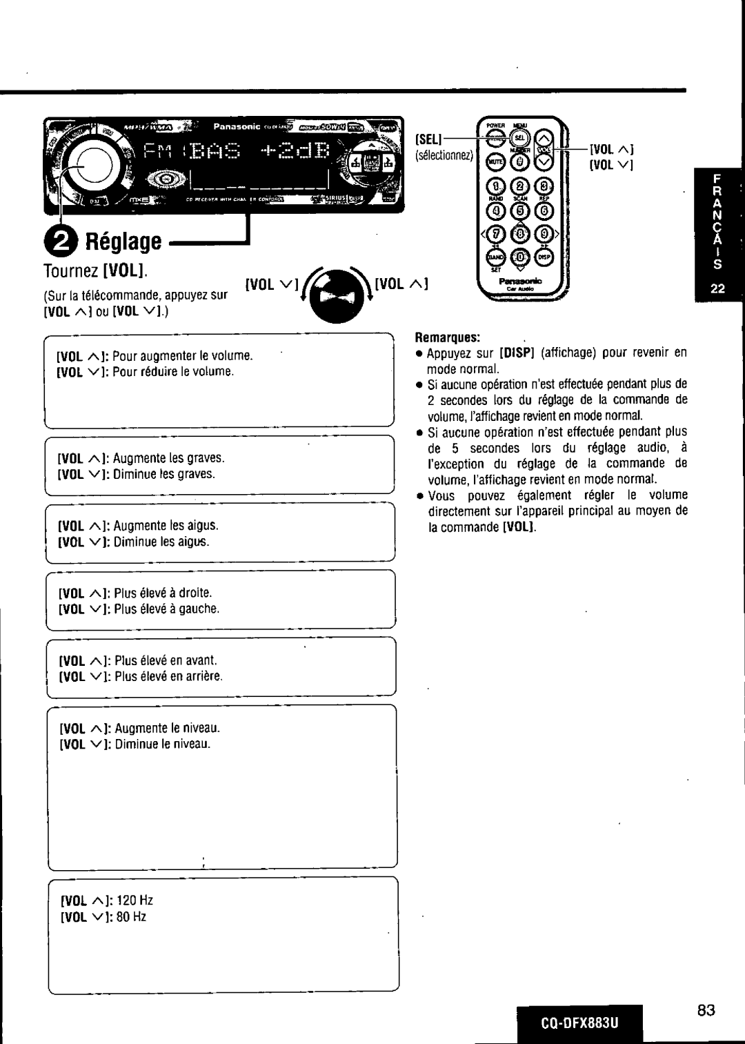 Panasonic CQ-DFX883U manual 