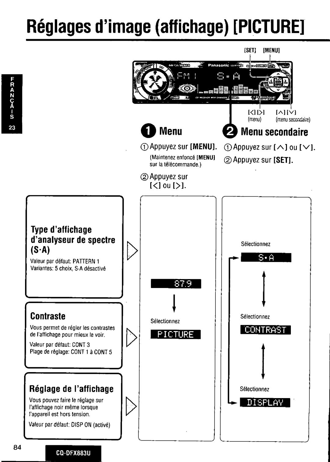 Panasonic CQ-DFX883U manual 