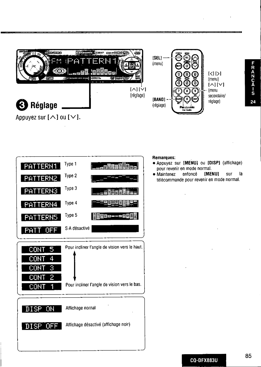 Panasonic CQ-DFX883U manual 