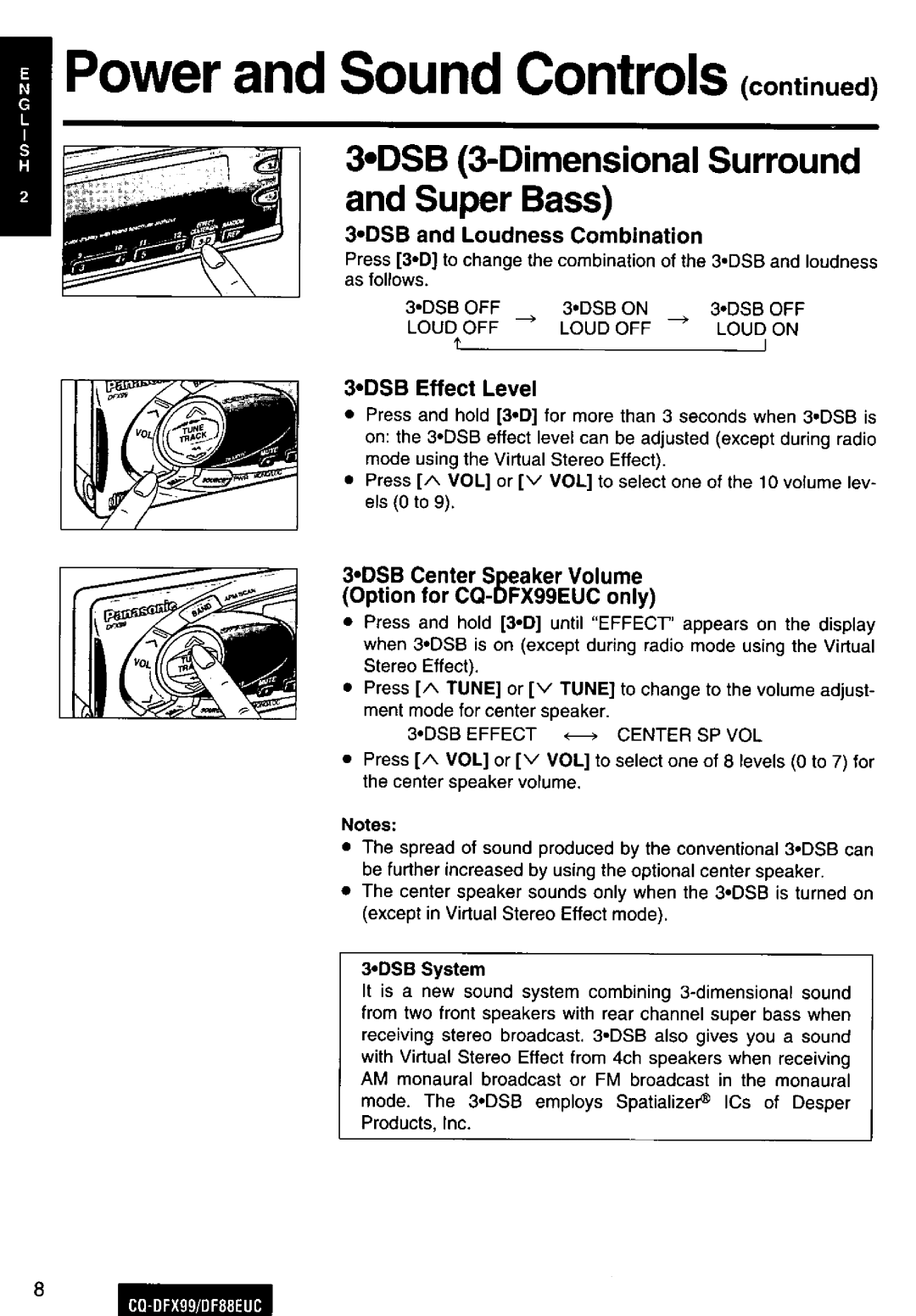 Panasonic CQ-DFX88EUC, CQDFX99EUC manual 