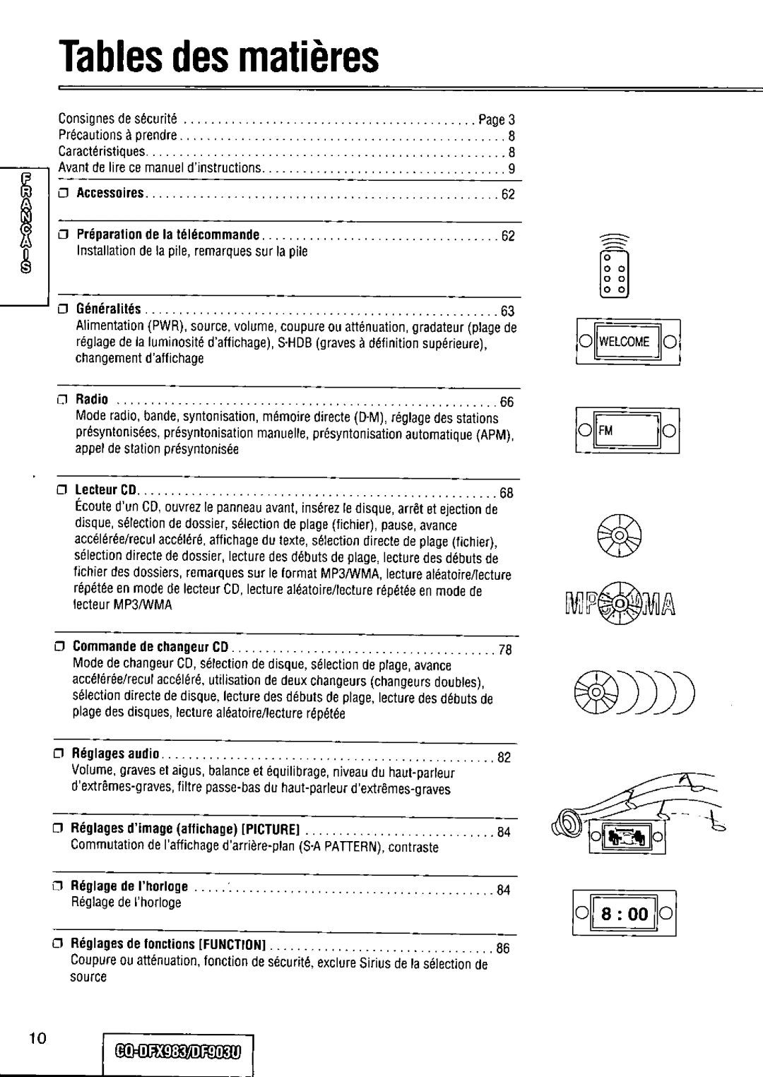 Panasonic CQ-DFX983U manual 